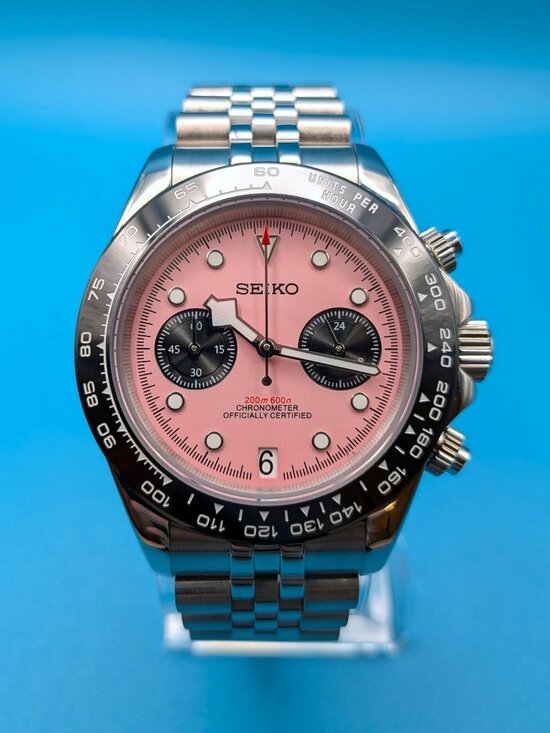 Seiko Other - Seiko MOD | Pink Dial Chronograph |  VK64 quartz movement